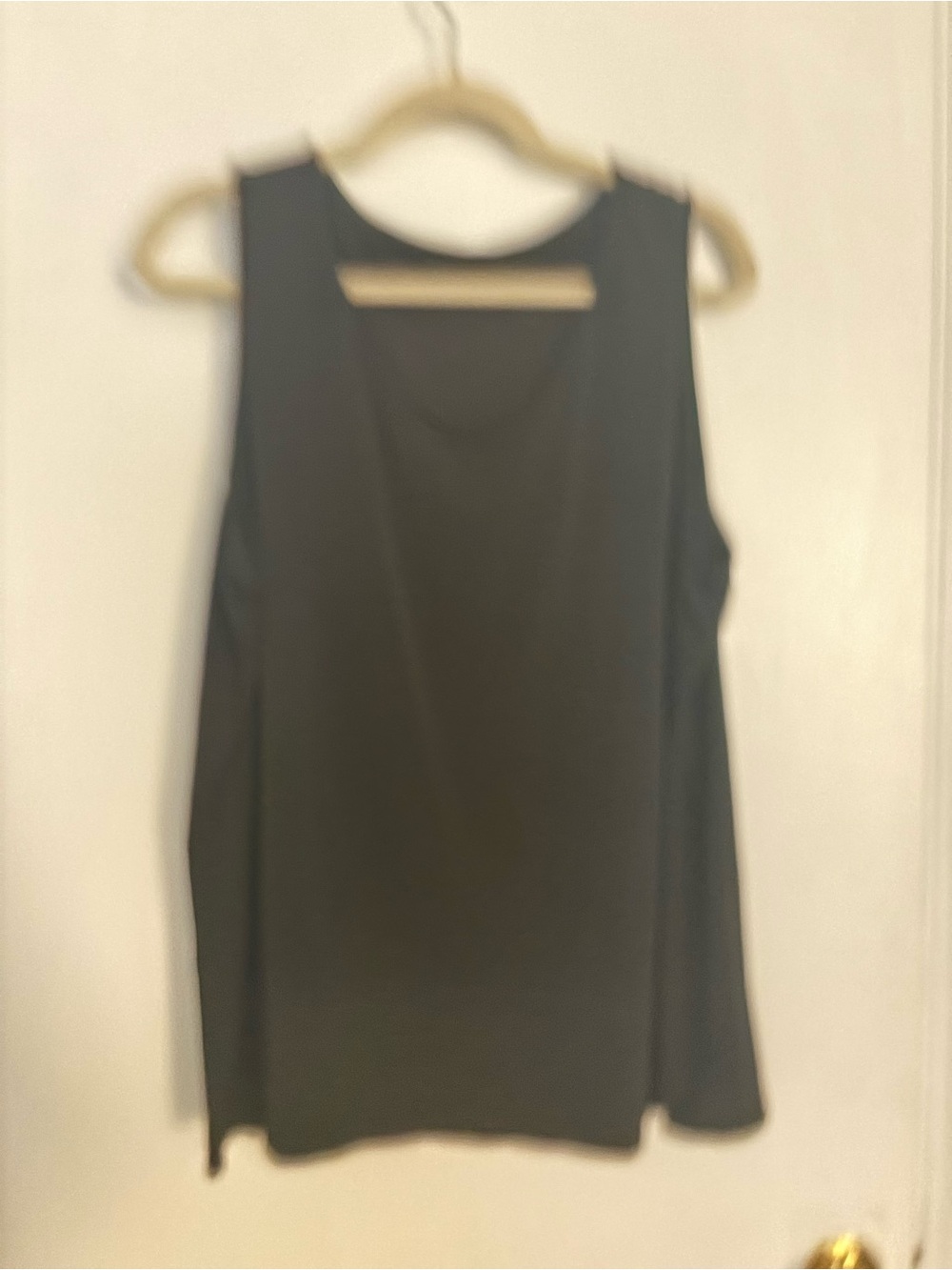 QVC Black Sleeveless Tank Top liquid knit
